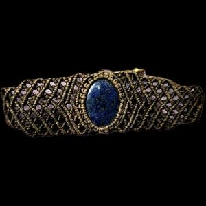 Elegant Gold and Blue Stone Bracelet